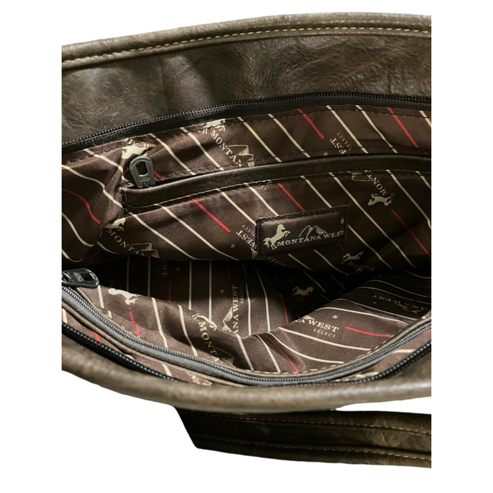 Montana West Brown Studded Fringe Shoulder Bag - Picture 10 of 15